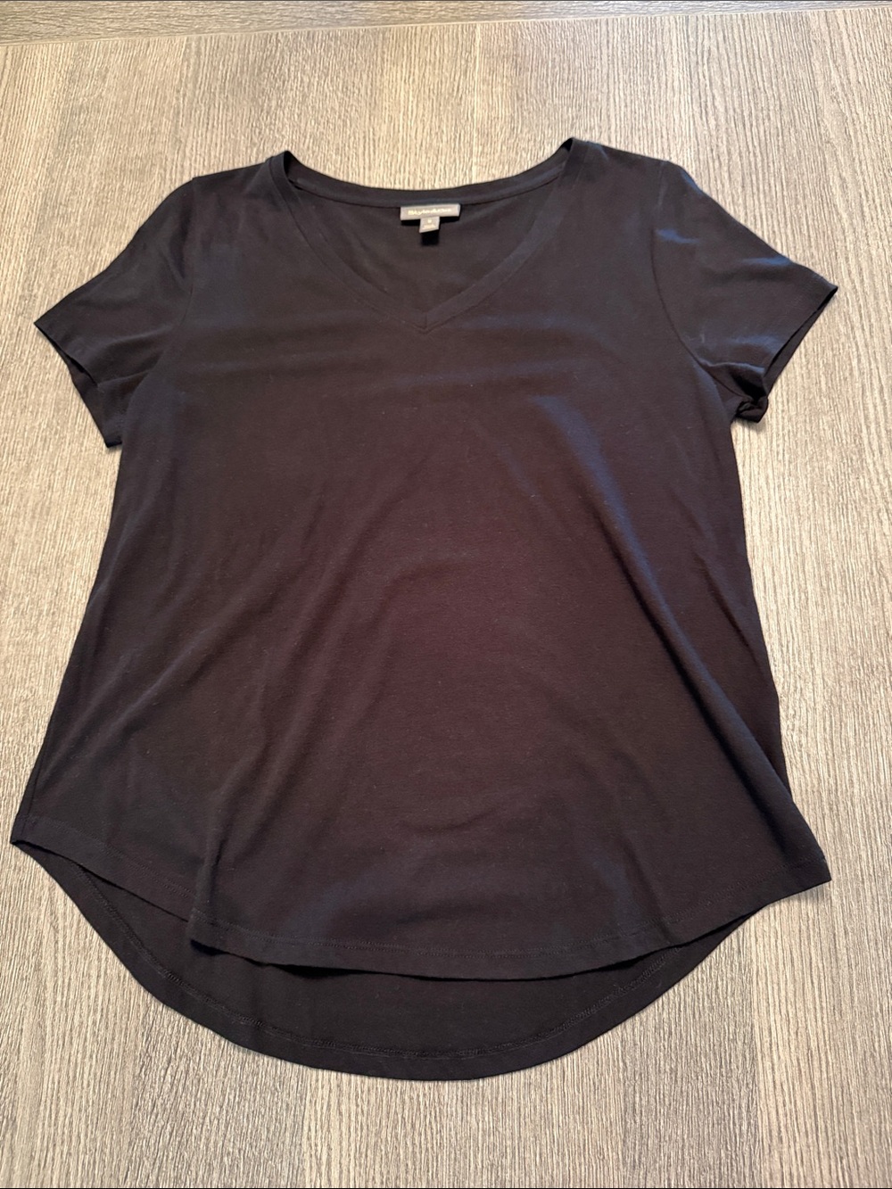 Style & Co Black V-Neck Short Sleeve Tee Shirt